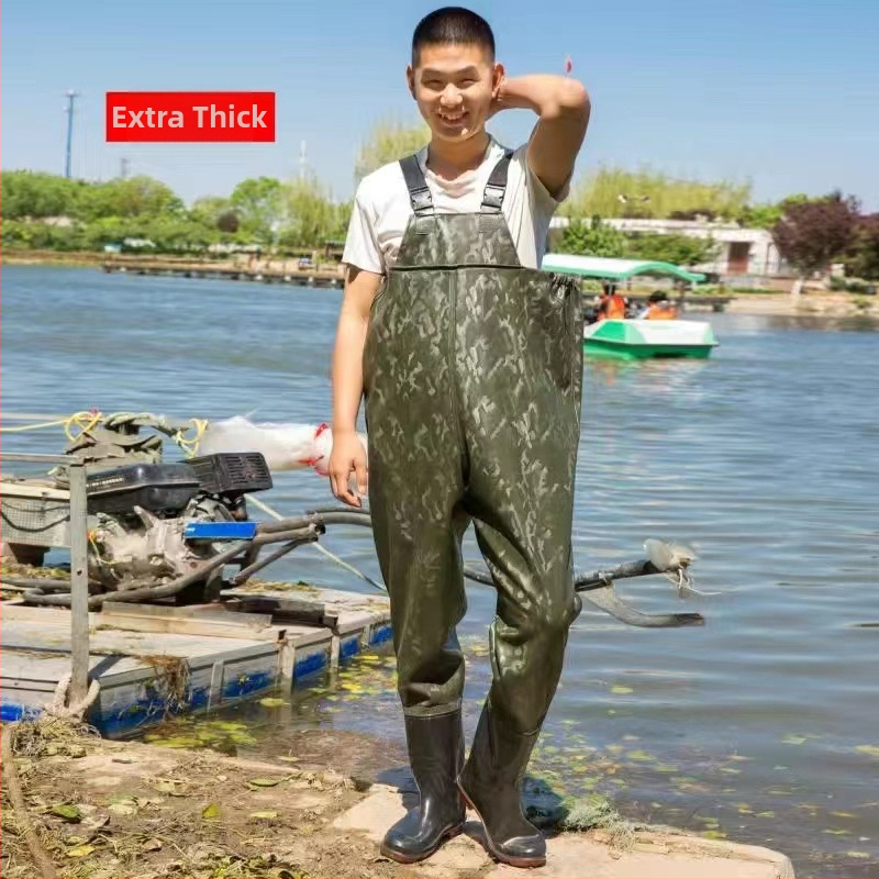 PVC žvejybos kelnės, atsparios dilimui, atsparios vandeniui, su 1 kišene su gaubteliu, prekinis ženklas Trustworthy beauty