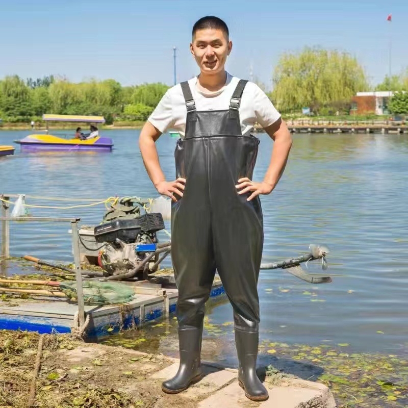 PVC žvejybos kelnės, atsparios dilimui, atsparios vandeniui, su 1 kišene su gaubteliu, prekinis ženklas Trustworthy beauty