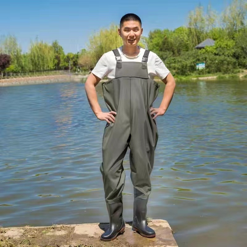 PVC žvejybos kelnės, atsparios dilimui, atsparios vandeniui, su 1 kišene su gaubteliu, prekinis ženklas Trustworthy beauty