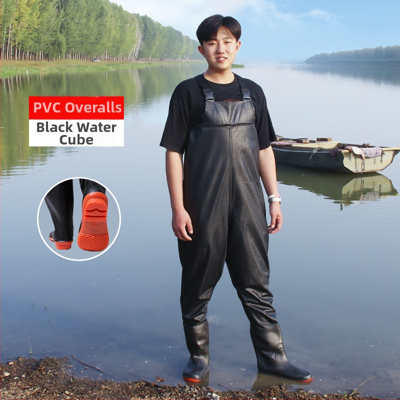 PVC žvejybos kelnės, atsparios dilimui, atsparios vandeniui, su 1 kišene su gaubteliu, prekinis ženklas Trustworthy beauty