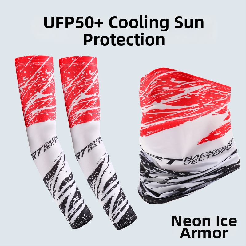 Nyári napvédő ujjvédő készlet maszk és karvédőkkel kerékpározáshoz és horgászathoz, légáteresztő, gyorsan száradó poliészter, kamuflázs, tavasz 2025