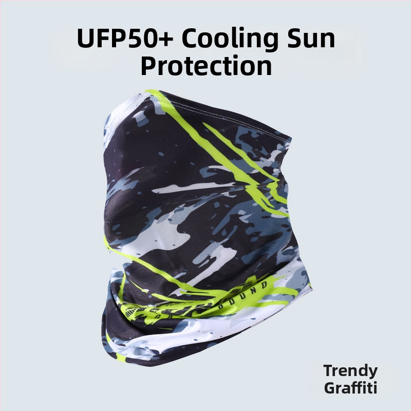 Nyári napvédő ujjvédő készlet maszk és karvédőkkel kerékpározáshoz és horgászathoz, légáteresztő, gyorsan száradó poliészter, kamuflázs, tavasz 2025