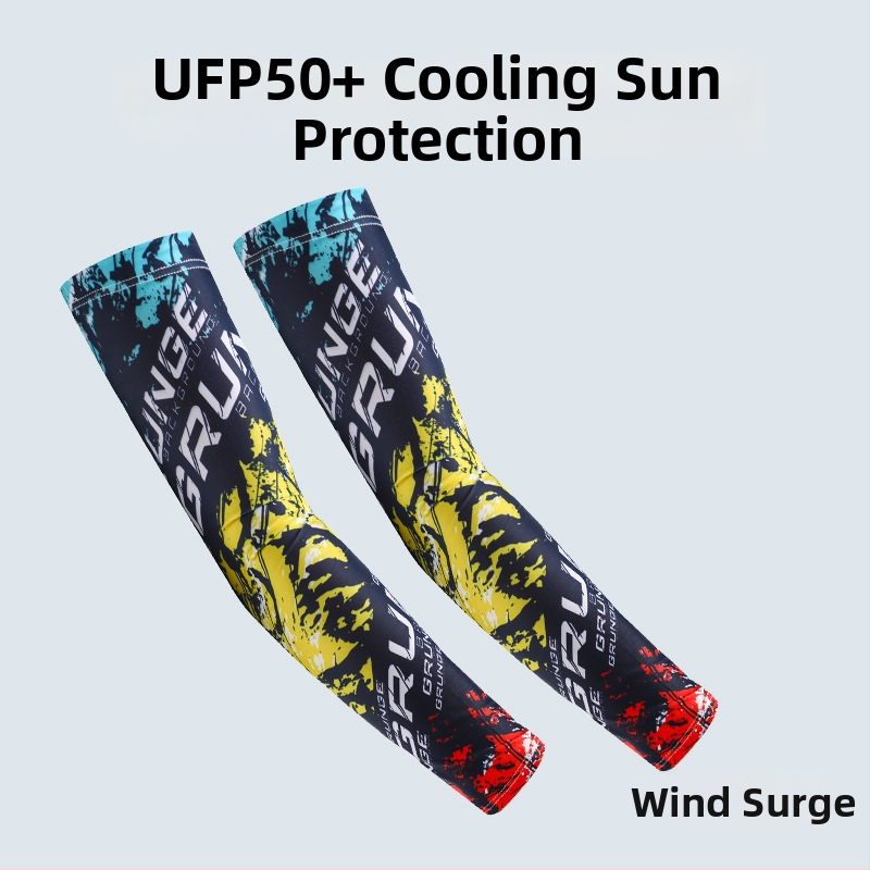 Nyári napvédő ujjvédő készlet maszk és karvédőkkel kerékpározáshoz és horgászathoz, légáteresztő, gyorsan száradó poliészter, kamuflázs, tavasz 2025