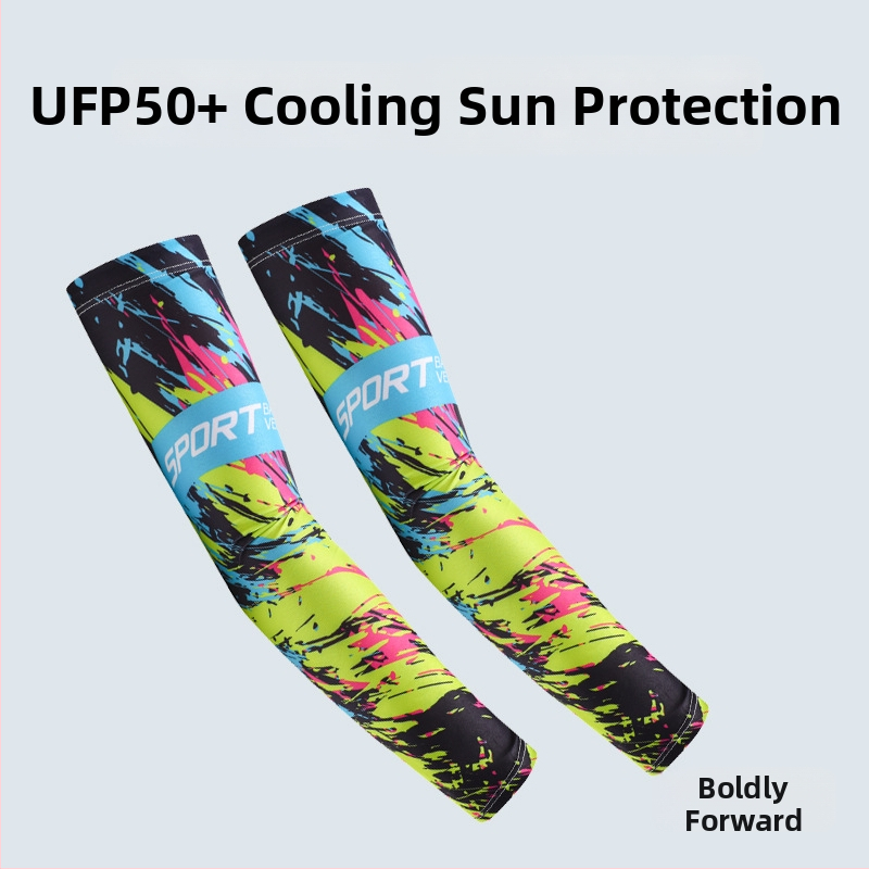 Nyári napvédő ujjvédő készlet maszk és karvédőkkel kerékpározáshoz és horgászathoz, légáteresztő, gyorsan száradó poliészter, kamuflázs, tavasz 2025