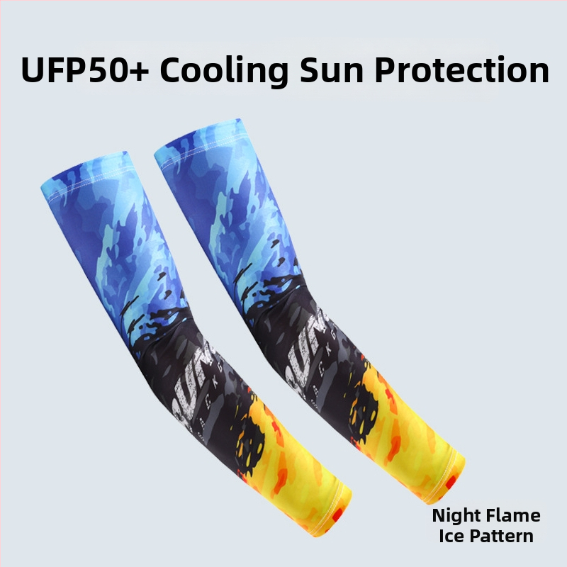 Nyári napvédő ujjvédő készlet maszk és karvédőkkel kerékpározáshoz és horgászathoz, légáteresztő, gyorsan száradó poliészter, kamuflázs, tavasz 2025