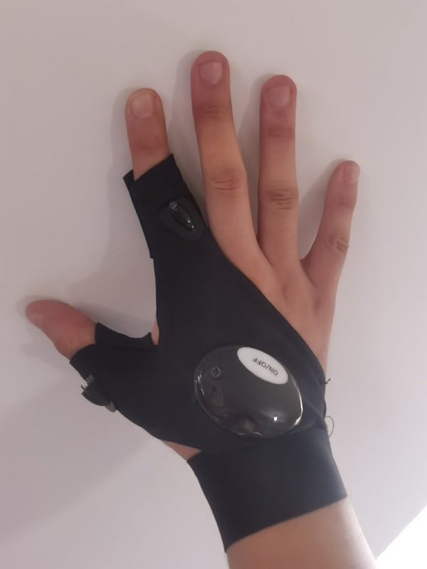 Jiugu LED γάντια αλιείας – ελαστομερή ύφασμα, LED με μπαταρία, αναπνεόμενα γάντια για νυχτερινό ψάρεμα, εμβέλεια κάτω από 50 μ