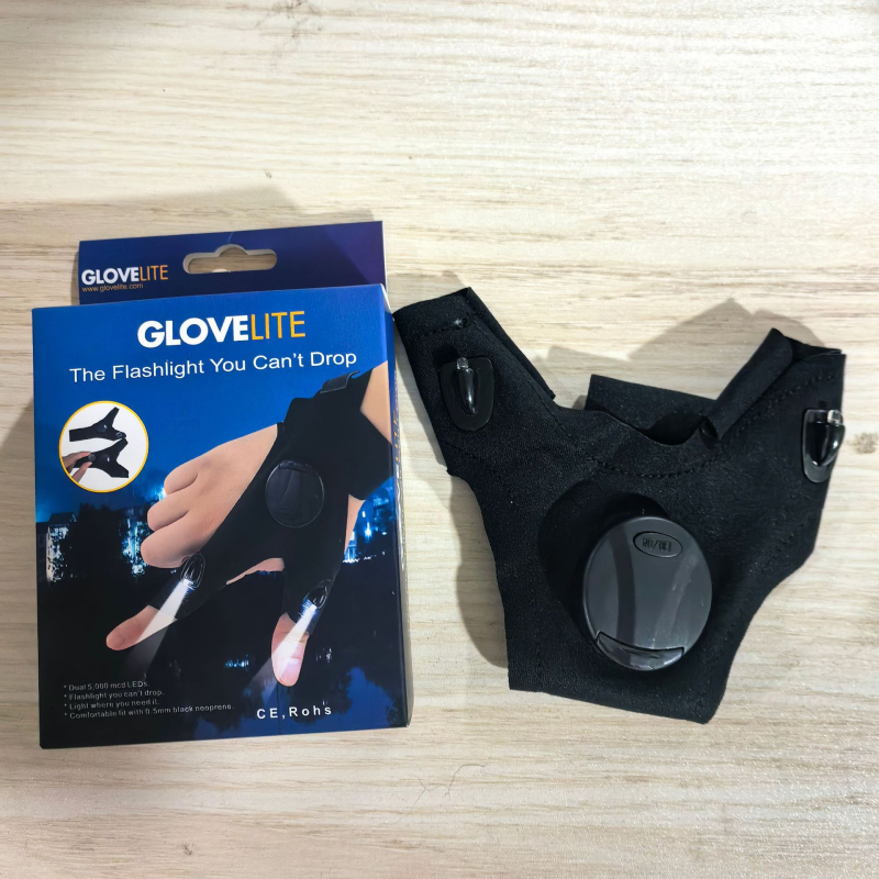 Jiugu LED γάντια αλιείας – ελαστομερή ύφασμα, LED με μπαταρία, αναπνεόμενα γάντια για νυχτερινό ψάρεμα, εμβέλεια κάτω από 50 μ