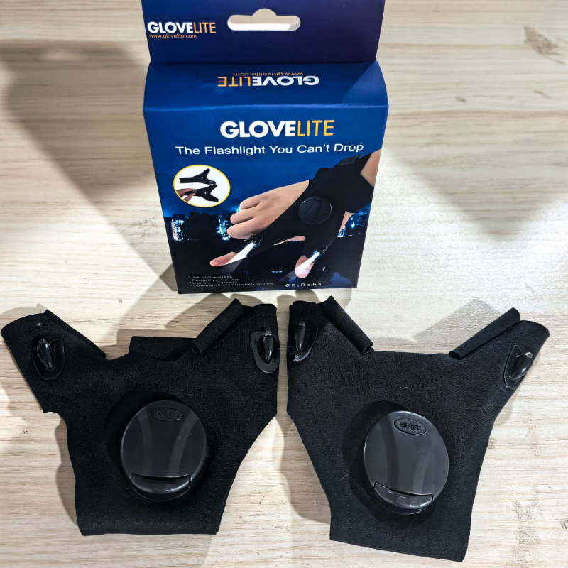 Jiugu LED γάντια αλιείας – ελαστομερή ύφασμα, LED με μπαταρία, αναπνεόμενα γάντια για νυχτερινό ψάρεμα, εμβέλεια κάτω από 50 μ