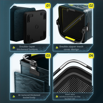 Összecsukható EVA halas vödör kültéri horgászathoz, hordozható, átlátszó