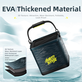 Összecsukható EVA halas vödör kültéri horgászathoz, hordozható, átlátszó