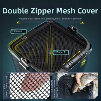 Összecsukható EVA halas vödör kültéri horgászathoz, hordozható, átlátszó
