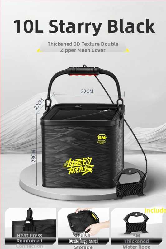 Összecsukható EVA halas vödör kültéri horgászathoz, hordozható, átlátszó