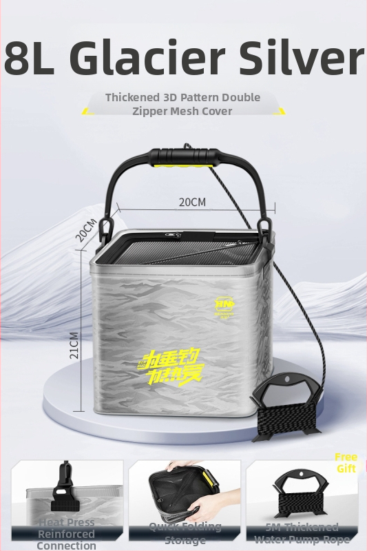 Összecsukható EVA halas vödör kültéri horgászathoz, hordozható, átlátszó