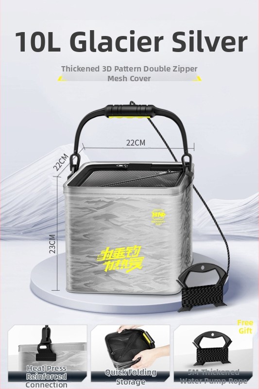 Összecsukható EVA halas vödör kültéri horgászathoz, hordozható, átlátszó