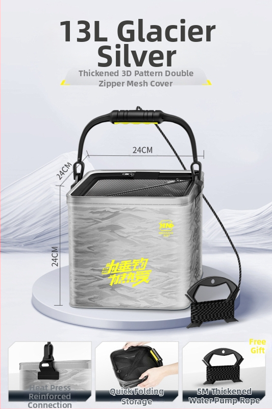 Összecsukható EVA halas vödör kültéri horgászathoz, hordozható, átlátszó