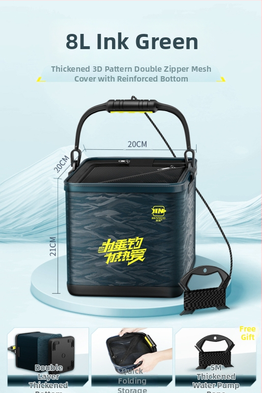 Összecsukható EVA halas vödör kültéri horgászathoz, hordozható, átlátszó