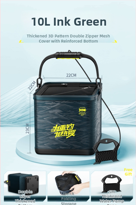 Összecsukható EVA halas vödör kültéri horgászathoz, hordozható, átlátszó
