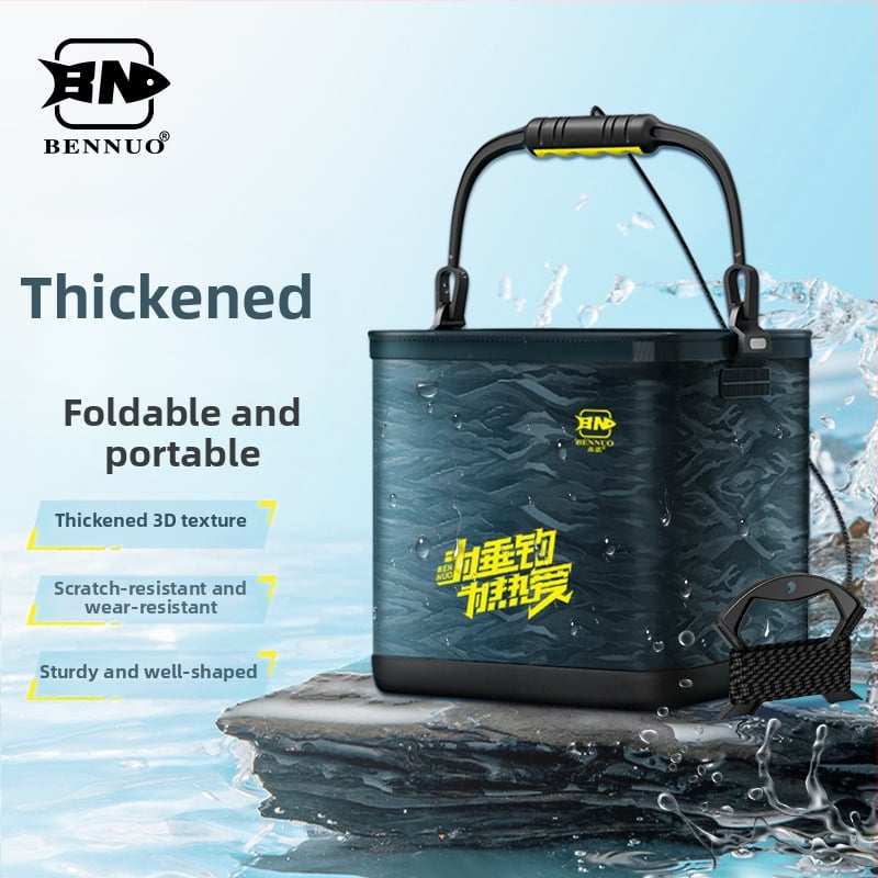 Összecsukható EVA halas vödör kültéri horgászathoz, hordozható, átlátszó