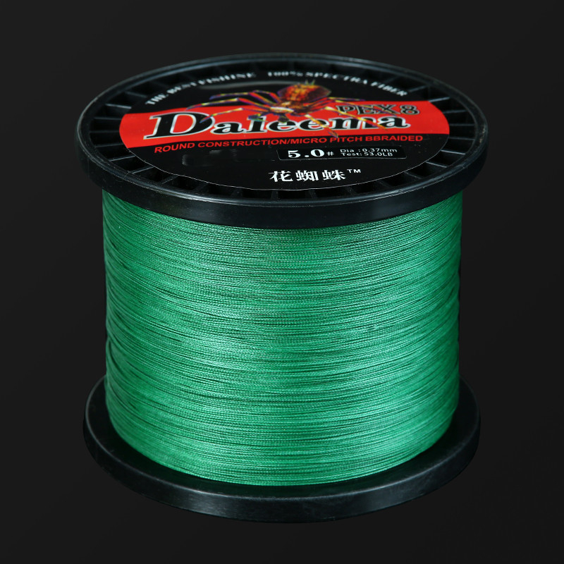 Главна риболовна линия, 8-нишкова PE, дължина 500 м или 1000 м, за морски риболов и плетени мрежи, опакована в кутия с 6 шпули