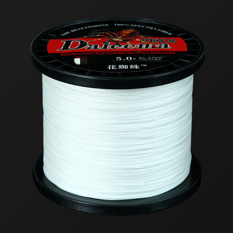 Главна риболовна линия, 8-нишкова PE, дължина 500 м или 1000 м, за морски риболов и плетени мрежи, опакована в кутия с 6 шпули