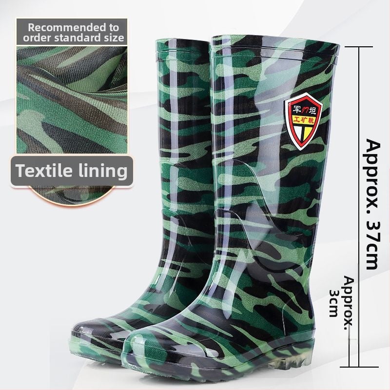 Meeste PVC vihmasaabad, kõrged, kummist tallaga, libisemiskindlad, veekindlad