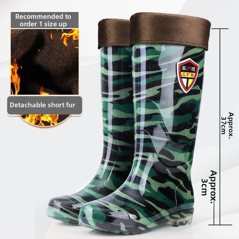 Meeste PVC vihmasaabad, kõrged, kummist tallaga, libisemiskindlad, veekindlad