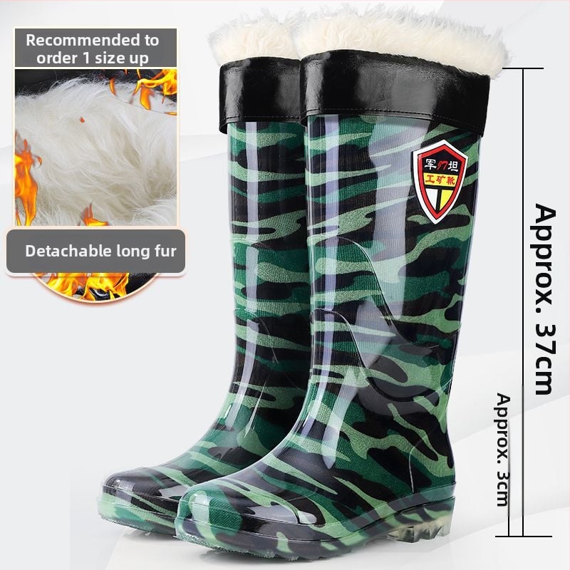 Meeste PVC vihmasaabad, kõrged, kummist tallaga, libisemiskindlad, veekindlad