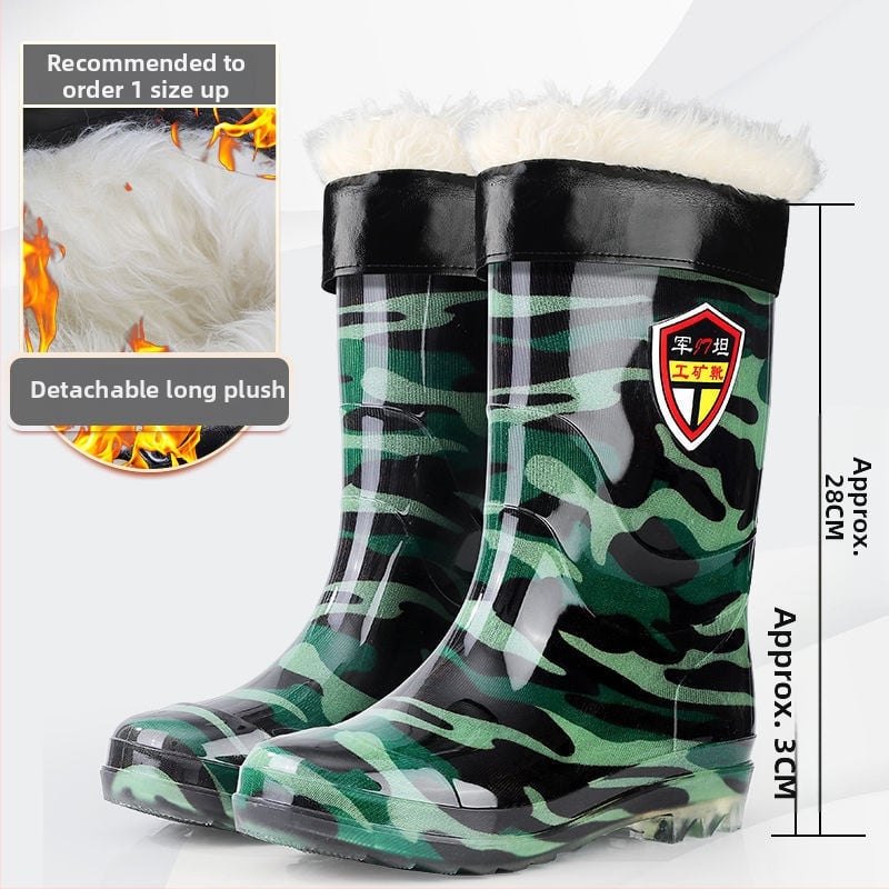 Meeste PVC vihmasaabad, kõrged, kummist tallaga, libisemiskindlad, veekindlad