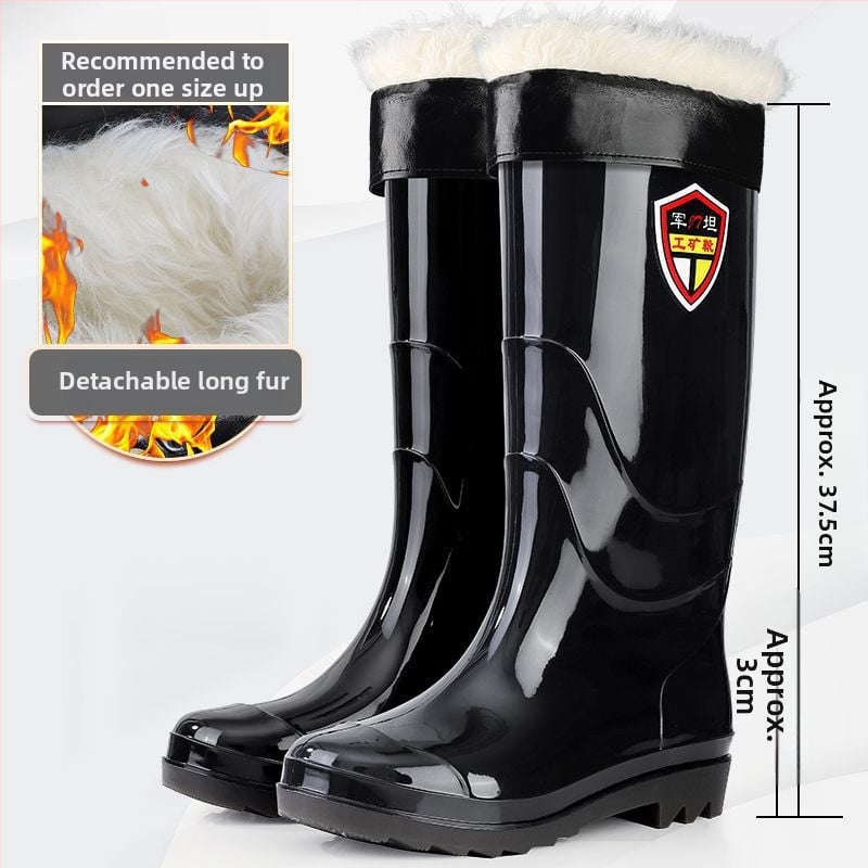 Meeste PVC vihmasaabad, kõrged, kummist tallaga, libisemiskindlad, veekindlad