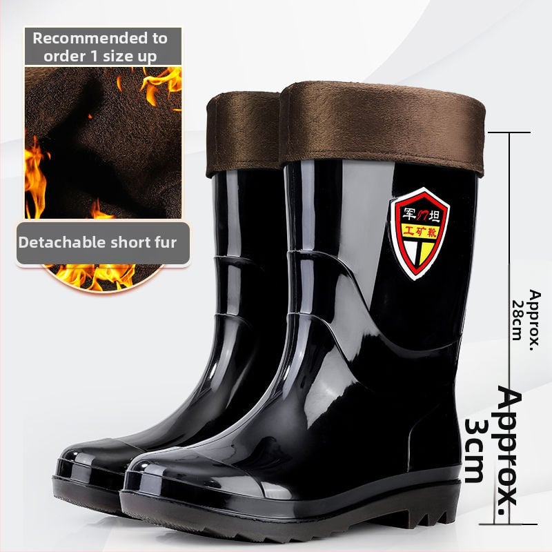 Meeste PVC vihmasaabad, kõrged, kummist tallaga, libisemiskindlad, veekindlad
