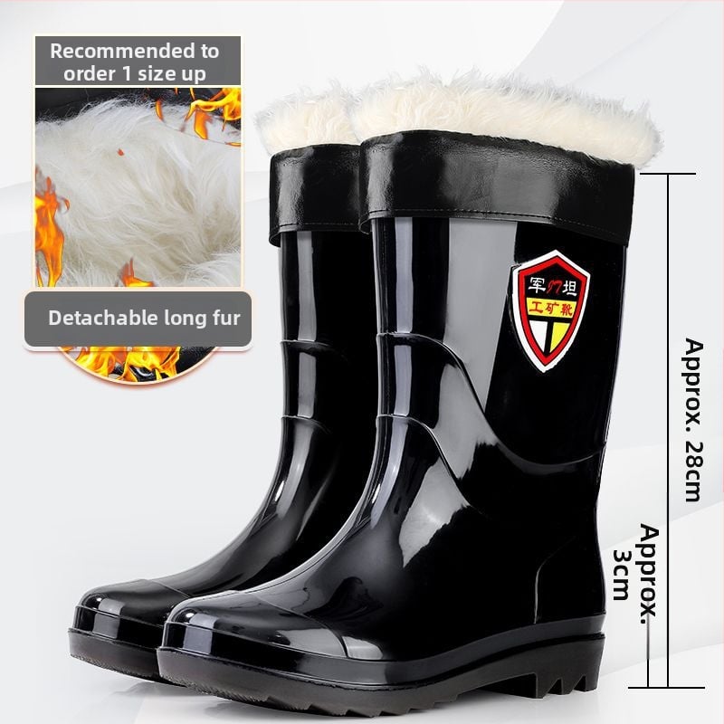 Meeste PVC vihmasaabad, kõrged, kummist tallaga, libisemiskindlad, veekindlad