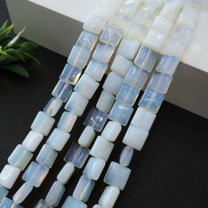 Természetes kő négyzet alakú gyöngyök DIY ékszerekhez – Barokk stílus, Baolan márka, vágás és csiszolás