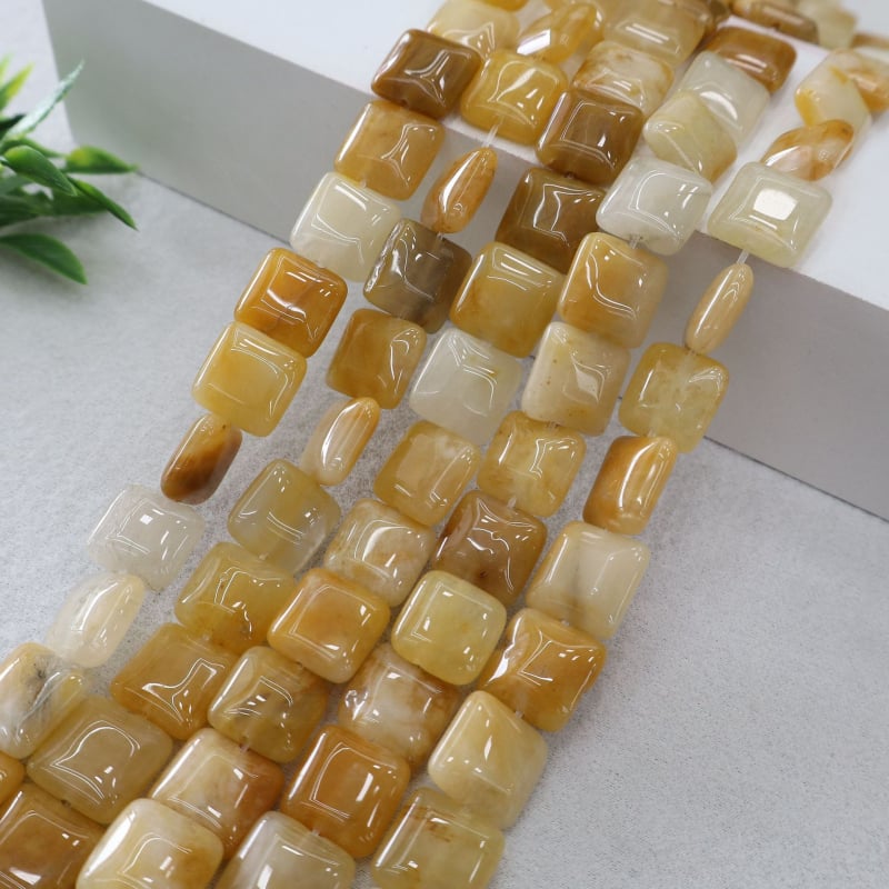 Természetes kő négyzet alakú gyöngyök DIY ékszerekhez – Barokk stílus, Baolan márka, vágás és csiszolás