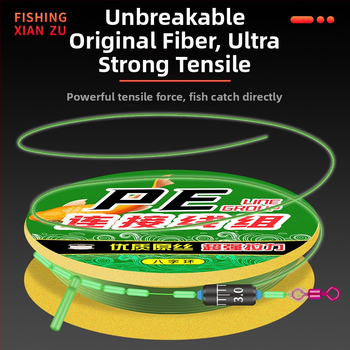 Nailoninių žvejybos linijų rinkinys su sustiprinta pagrindine linija, 8 formos žiedas, klipsas apatinei linijai, 7,2 m ilgis, tinkamas upėms ir ežerams