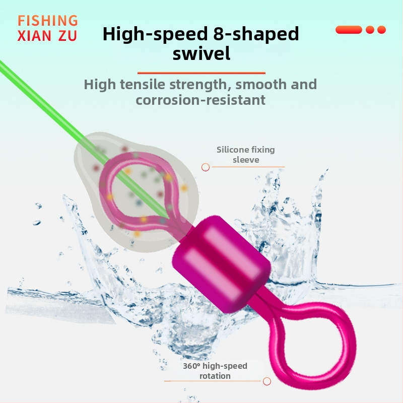 Комплект риболовни линии: усилена нейлонова основна линия, 7.2 m дължина, 8-образен пръстен и клип за под-линия, за риболов в реки и езера