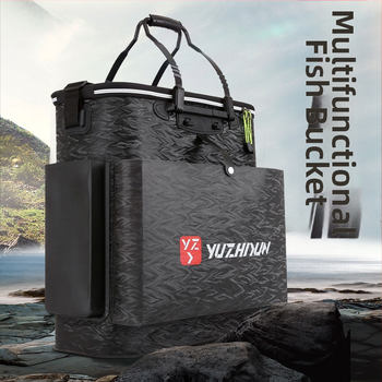 Платнена раница-кофа за живи риби, сгъваема и водоустойчива, с презрамки; мултифункционална кутия за риболов за примамки, въдица и вода/риби