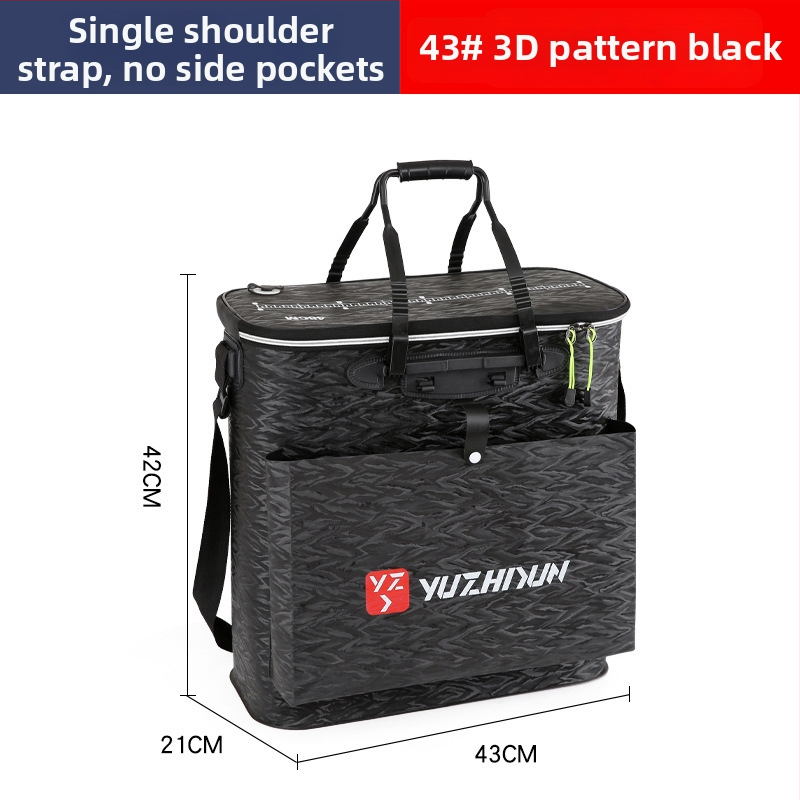 Платнена раница-кофа за живи риби, сгъваема и водоустойчива, с презрамки; мултифункционална кутия за риболов за примамки, въдица и вода/риби