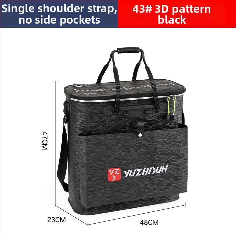 Платнена раница-кофа за живи риби, сгъваема и водоустойчива, с презрамки; мултифункционална кутия за риболов за примамки, въдица и вода/риби