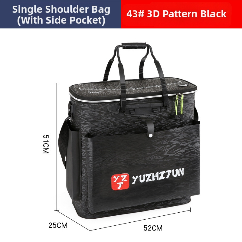 Платнена раница-кофа за живи риби, сгъваема и водоустойчива, с презрамки; мултифункционална кутия за риболов за примамки, въдица и вода/риби