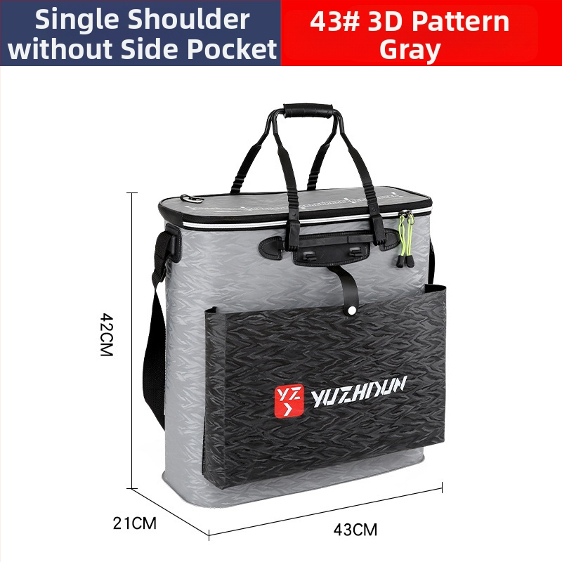 Платнена раница-кофа за живи риби, сгъваема и водоустойчива, с презрамки; мултифункционална кутия за риболов за примамки, въдица и вода/риби