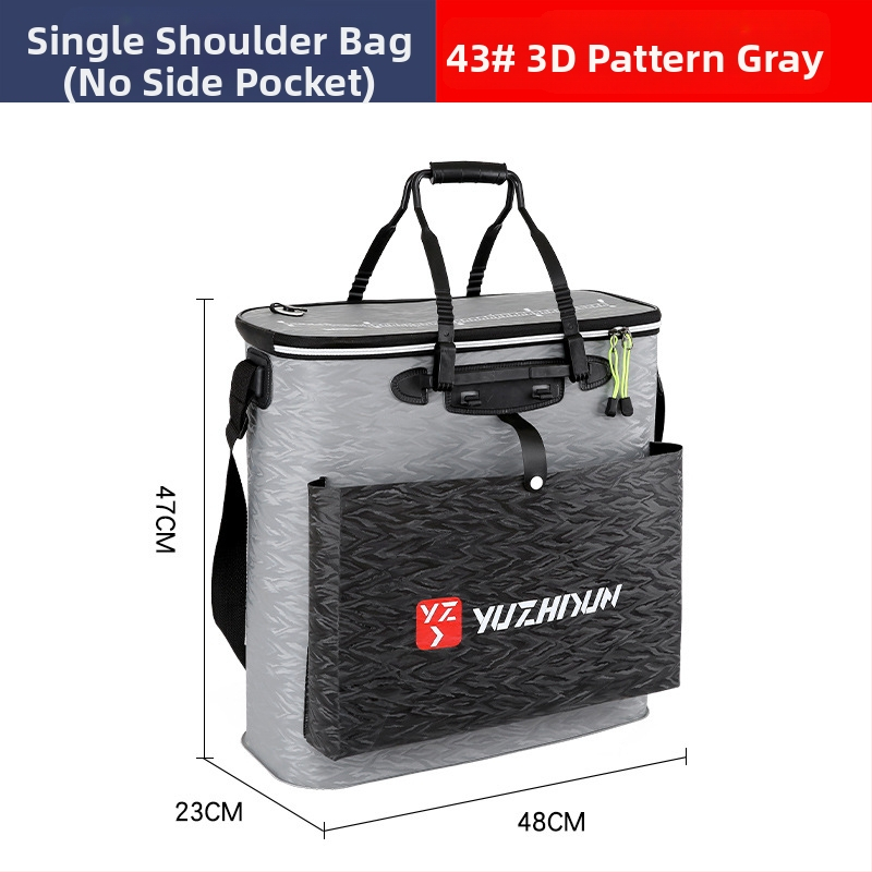 Платнена раница-кофа за живи риби, сгъваема и водоустойчива, с презрамки; мултифункционална кутия за риболов за примамки, въдица и вода/риби