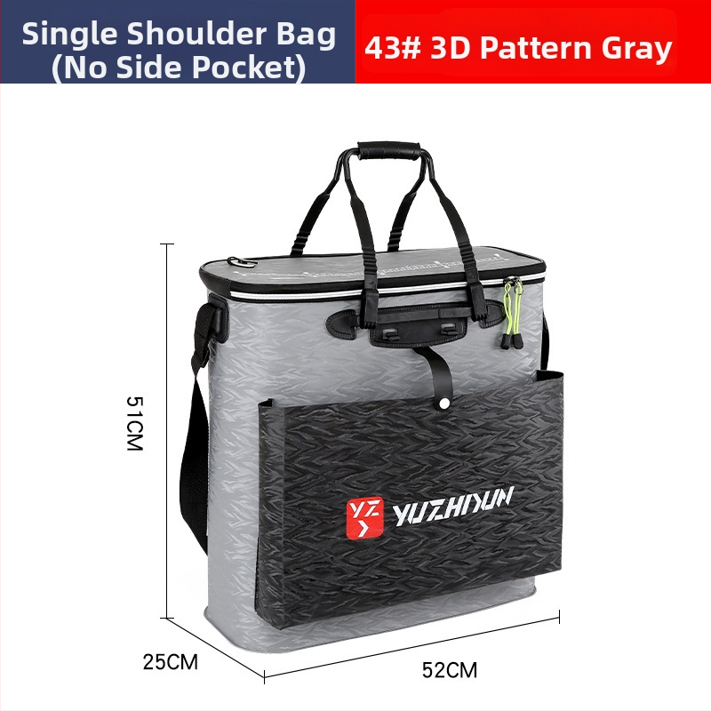 Платнена раница-кофа за живи риби, сгъваема и водоустойчива, с презрамки; мултифункционална кутия за риболов за примамки, въдица и вода/риби