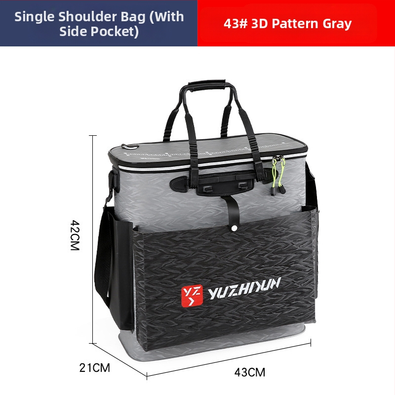 Платнена раница-кофа за живи риби, сгъваема и водоустойчива, с презрамки; мултифункционална кутия за риболов за примамки, въдица и вода/риби