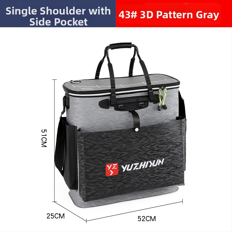 Платнена раница-кофа за живи риби, сгъваема и водоустойчива, с презрамки; мултифункционална кутия за риболов за примамки, въдица и вода/риби