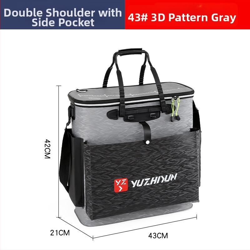 Платнена раница-кофа за живи риби, сгъваема и водоустойчива, с презрамки; мултифункционална кутия за риболов за примамки, въдица и вода/риби