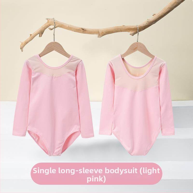 Vaikų baleto komplektas su ilgomis rankovėmis ir gauzės sijonu; audinys: 94% medvilnė + 6% elastanas; tinkamas mergaitėms iki 17 metų; scenos kostiumas