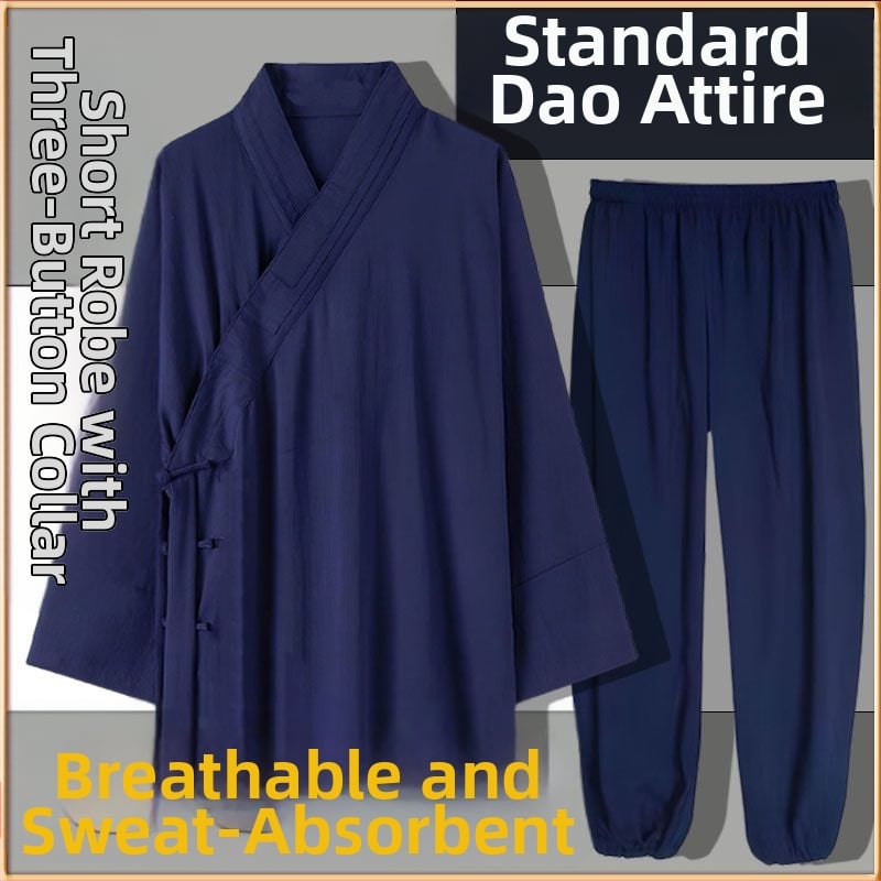 Даоистки роба за Тай Чи комплект, пет части, дишаща ленена материя 100%, марка Converge