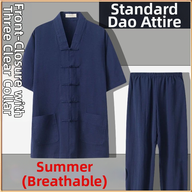 Даоистки роба за Тай Чи комплект, пет части, дишаща ленена материя 100%, марка Converge