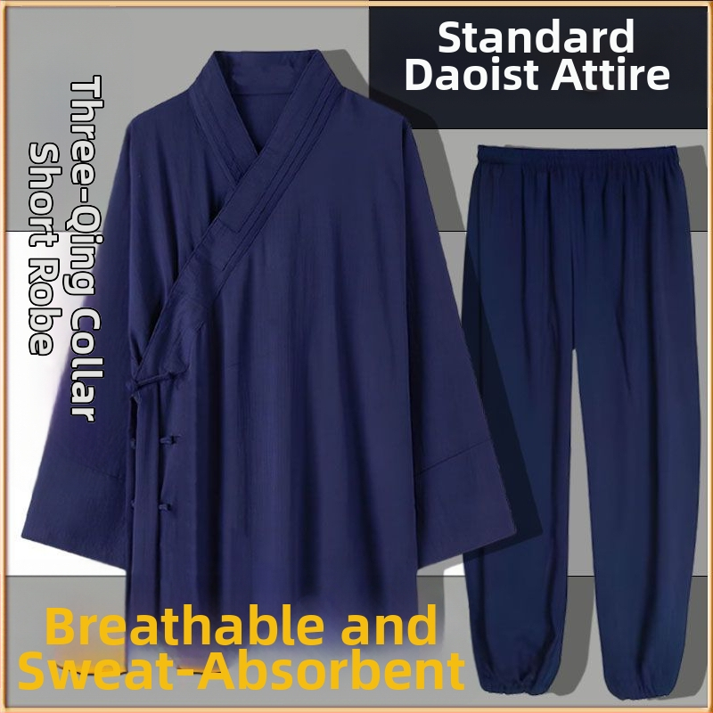 Даоистки роба за Тай Чи комплект, пет части, дишаща ленена материя 100%, марка Converge