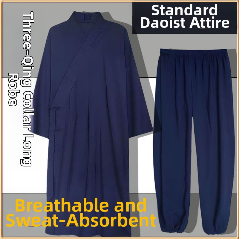 Даоистки роба за Тай Чи комплект, пет части, дишаща ленена материя 100%, марка Converge